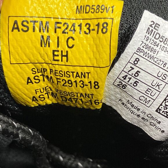 New Balance Sneakers Mens 8 2E Black 589v1 Composite Toe Electrical Hazard Work - Picture 9 of 12